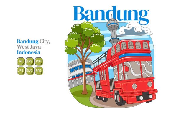 Explore Bandung's Charm with Vector Illustrations