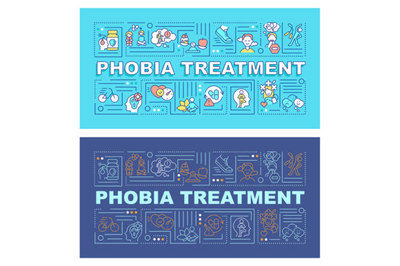 Exploring Phobia Treatment Word Concepts Banners for Effective Anxiety Therapy