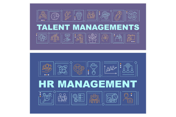 HR Management Word Concepts Banner Set