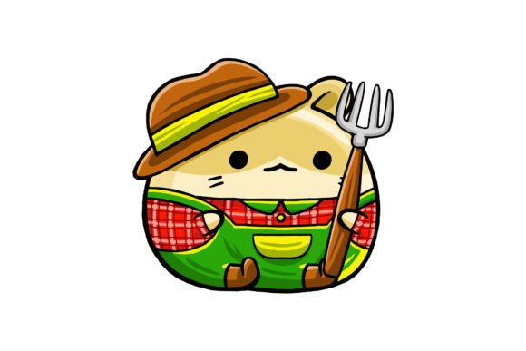 Maximizing Creativity with Cute Hamster Farmer Profession Vector 03