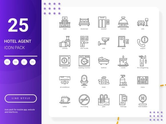 Stylish Icons for Hotel Services